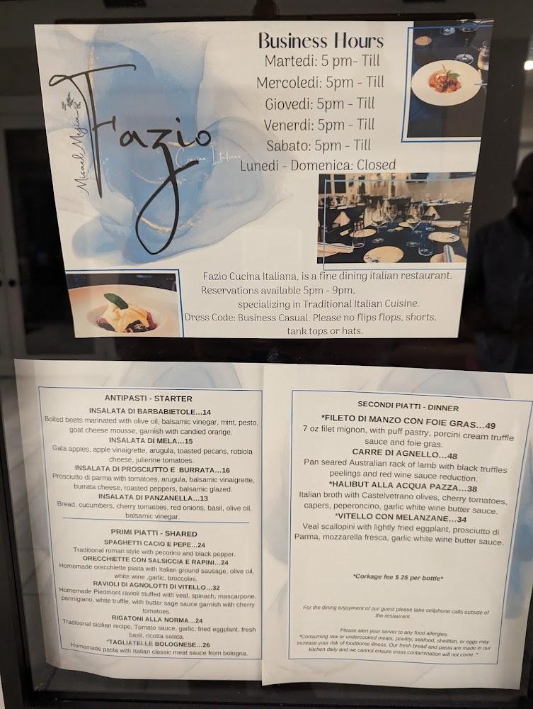 Fazio Cucina italiana Menu image 1